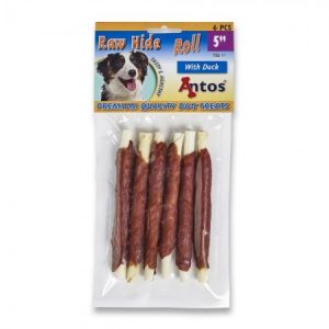 Antos Raw Hide Roll premium Кожени солети обвити с патешко месо