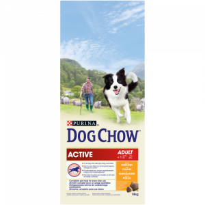 Dog Chow Adult active 15 кг. за активни, бременни или кърмещи кучета с пиле