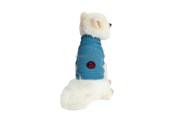Плетен пуловер за куче Freedog Jersey - син, сьомга, бял - Image 2