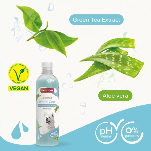Beaphar Shampoo White Coat - шампоан с алое вера за бяла козина 250мл - Image 2