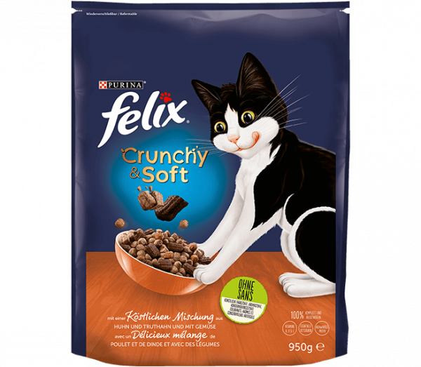 Felix Crunchy & Soft с Пиле, Пуйка и със Зеленчуци, 950 гр