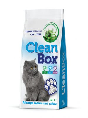 CLEAN BOX бял бентонит, 5 кг., обезпрашен, абсорбиращ, икономичен