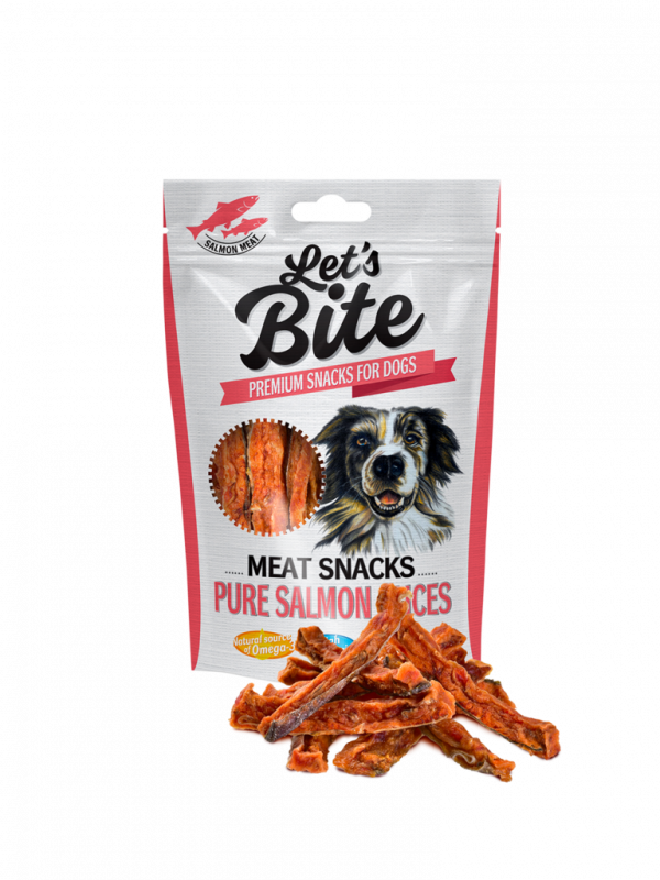 Brit Let’s Bite Meat Snacks Резени сьомга, 80 гр