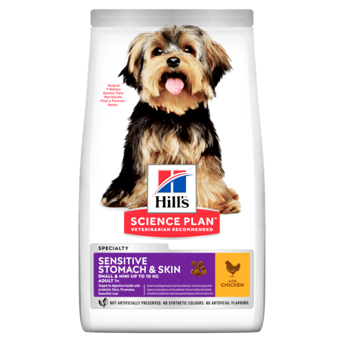Hill's Sensitive Stomach&Skin 1.5 кг. за всички дребни породи с чувствителна кожа и козина