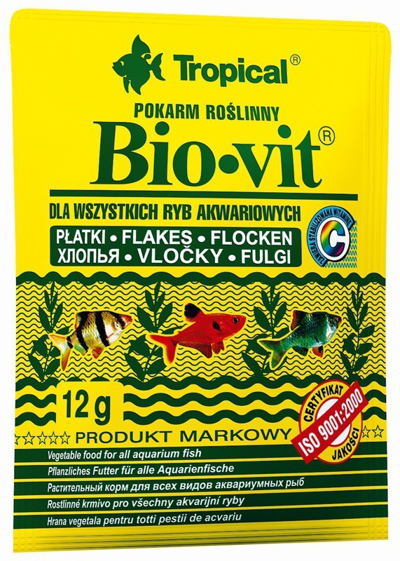 Tropical Bio-vit 12 гр. растителна храна на люспи
