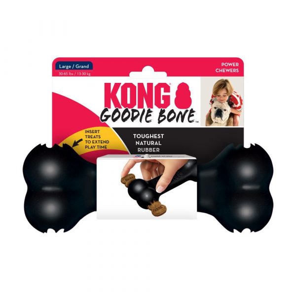 KONG® Extreme Goodie Bone™ Черен кокал L