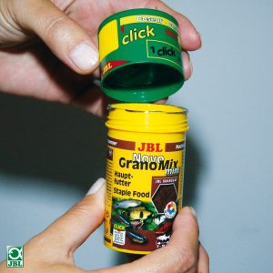 JBL NovoGrano Mix mini Click 100мл.- храна за различни малки рибки в общ аквариум с ДОЗАТОР