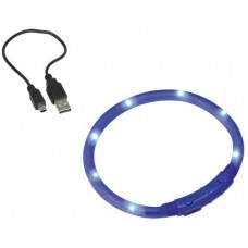 LED нашийник VISIBLE с USB жълт/син, 70 см