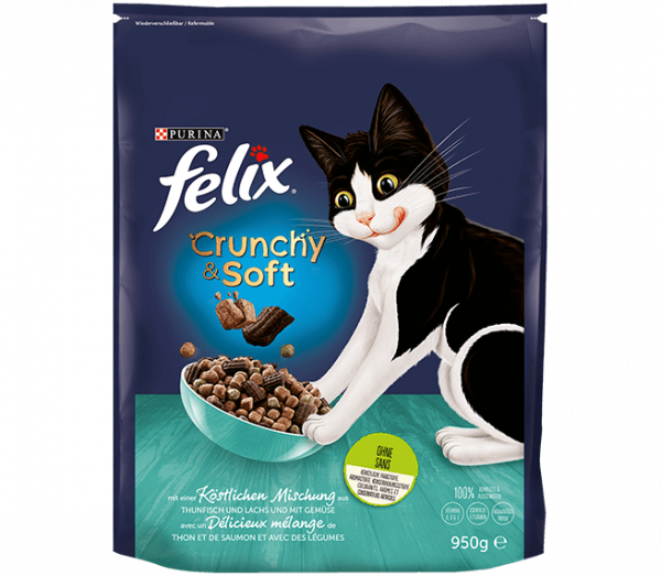 Felix Crunchy & Soft със Сьомга, Риба Тон и със Зеленчуци, 950 гр