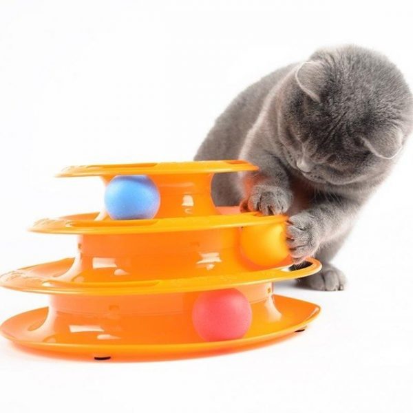 Играчка за котка кула с топчета на 3 реда