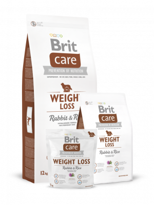 Brit Care Weight Loss Rabbit - Хипоалергенна, безглутенова храна за кучета  със заешко и ориз.