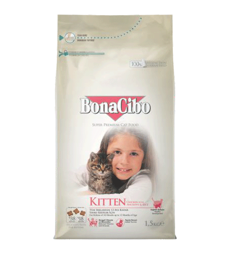BonaCibo Kitten с пиле, аншоа и ориз-1.5кг
