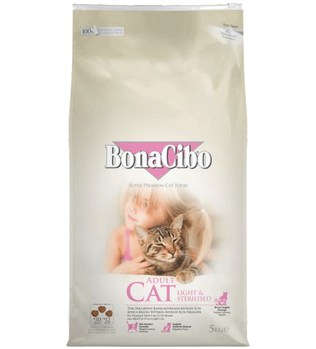 BonaCibo LIGHT & STERILIZED за кастрирани и дебели котки, 5кг