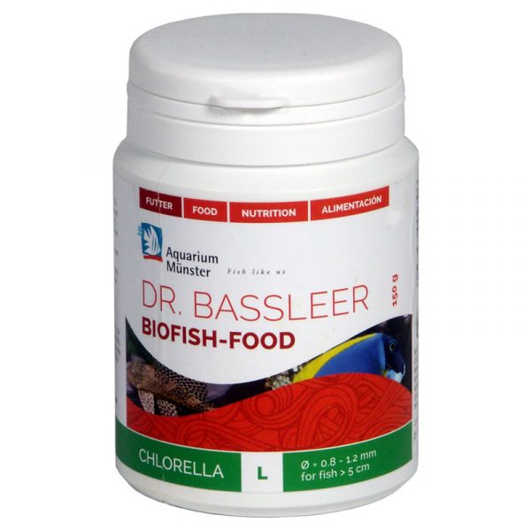 Dr. Bassleer Biofish Chlorella L 150g. - Храна за рибки на гранули с хлорела