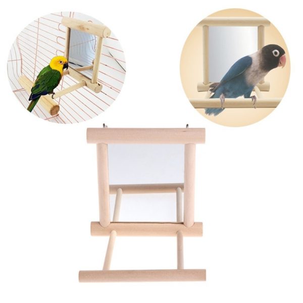 Nobby Дървена люлка с огледало за малки папагали 10 см