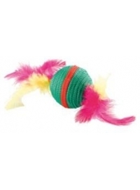 PA 6110 Играчка за коте- цветна топка с пера