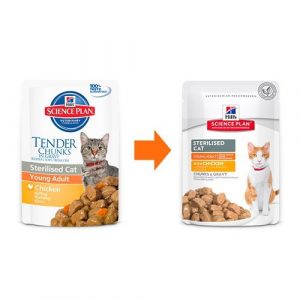 Hill's Science Plan Feline Young Adult Sterilised паучове 85гр. 3 вида