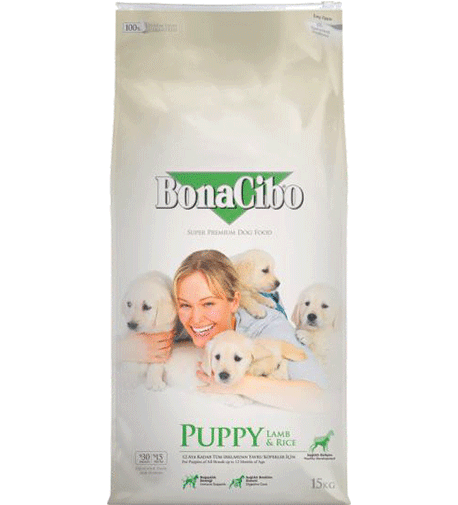 BonaCibo Puppy, за подрастващи кучета с агне и ориз 15кг
