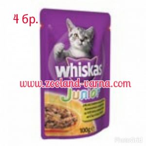 Whiskas junior pouch 4 бр. х 100 гр. за малки котенца