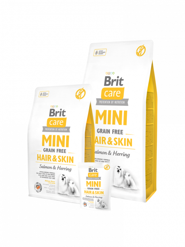 Brit Care Mini Grain Free Hair&Skin Сьомга и херинга 2 кг