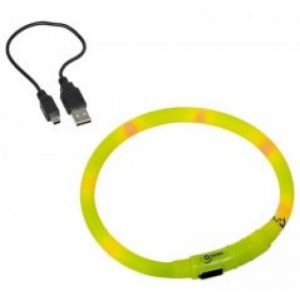 LED нашийник VISIBLE с USB жълт/син, 40 см