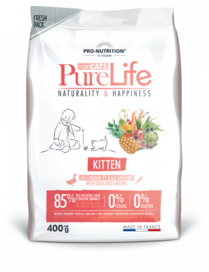 Pure Life KITTEN с патешко и сардини, 0.400 кг