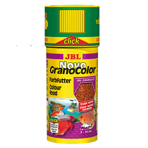 JBL Novo GranoColor Click 250мл.- храна за риби, за подсилване на цветовете, гранули, с ДОЗАТОР