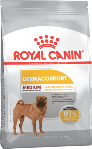 Royal Canin- MEDIUM DERMACOMFORT храна за кучета с чувствителна кожа 12кг