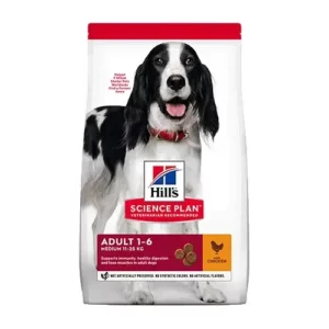HILL`S DOG Adult Medium Chicken - храна за кучета от средните породи над 1г с ПИЛЕ