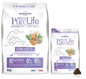 Pure Life STERILIZED 8+ с патешко и бяла риба, 8 кг