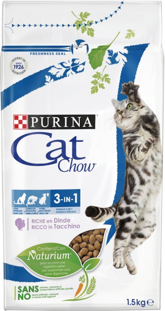 Cat Chow Feline 3 in 1, 1.5 кг., храна за котки