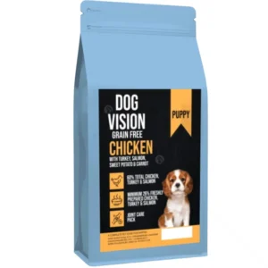 Dog Vision Puppy Chicken, Turkey & Salmon – беззърнена храна за кученца 2 кг