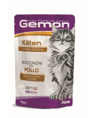 GEMON Kitten Chicken – Пауч за подрастващи котенца с пилешко месо 100 гр