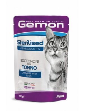 GEMON Sterilised Cat Tuna – Пауч за кастрирани котки с риба тон 100 гр