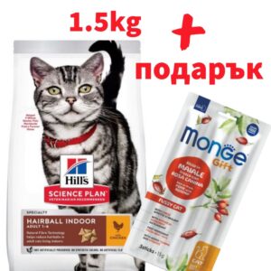 HILL`S Feline Adult Hairball Indoor Chicken - храна за намаляване на косменните топки