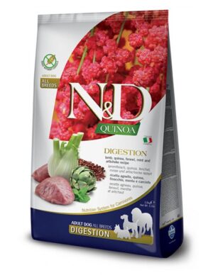 N&D DOG Quinoa Digestion ADULT MINI LAMB - храна без зърно за чувствителен стомах