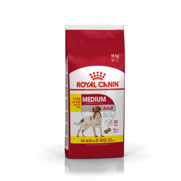 Royal Canin- MEDIUM ADULT 15+3 Храна за израстнали кучета от средни породи, над 12м 15кг