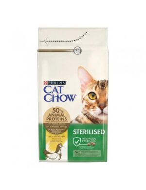 PURINA CAT CHOW Sterilised – Пълноценна храна за кастрирани котки с пиле 1.5 кг