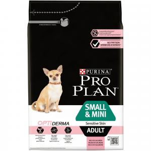 Pro Plan Small & Mini Adult Sensitive Skin с OPTIDERMA®, богата на сьомга 700 гр