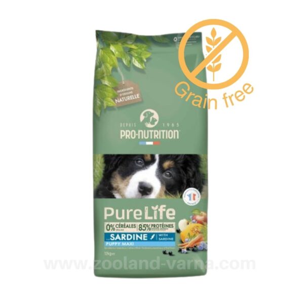 Pure Life Puppy Maxi със Сардини – Храна без зърно за Кученца от Едри Породи 12 кг