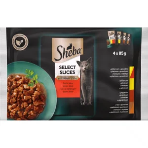 SHEBA Select Slices - Паучове за котка месни ястия 4х85 гр