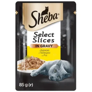 SHEBA Select Slices pouch - Пауч за котка с Пилешко в грейви сос 85 гр