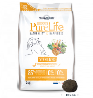 Pure Life STERILIZED с патешко и сардини, 2 кг