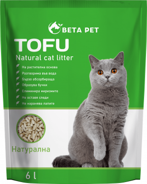 Beta Pet Tofu Биоразградима котешка тоалетна 6 л