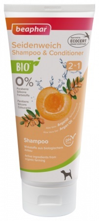 Beaphar BIO Shampoo and Conditioner 2in1, 200 мл. шампоан и балсам с био арганово масло, кайсия, алое вера