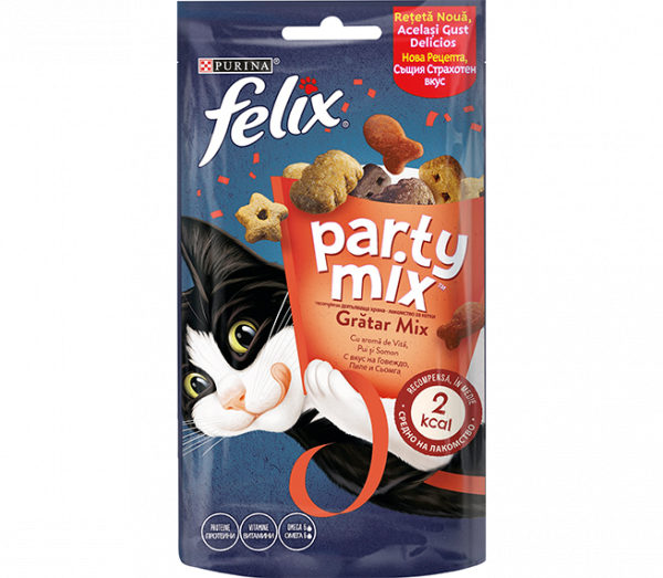 FELIX PARTY MIX лакомство за котки Грил Микс 60g