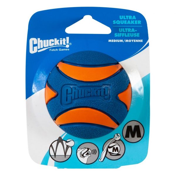 Chuckit Каучукова топка, писукаща, р-р М, ∅ 6 см