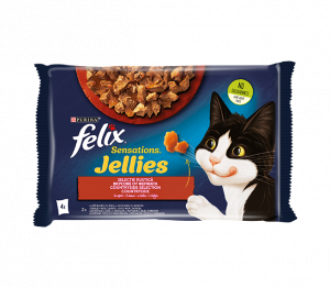 FELIX® Sensations Говеждо и Пиле в желе, 4х84g
