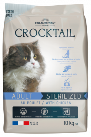 Crocktail за кастрирани котки С ПИЛЕШКО, 10 kg