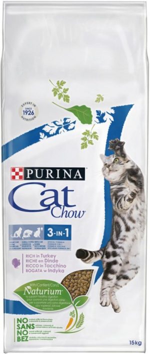 Cat Chow Feline 3in1, 15 кг., храна за котки